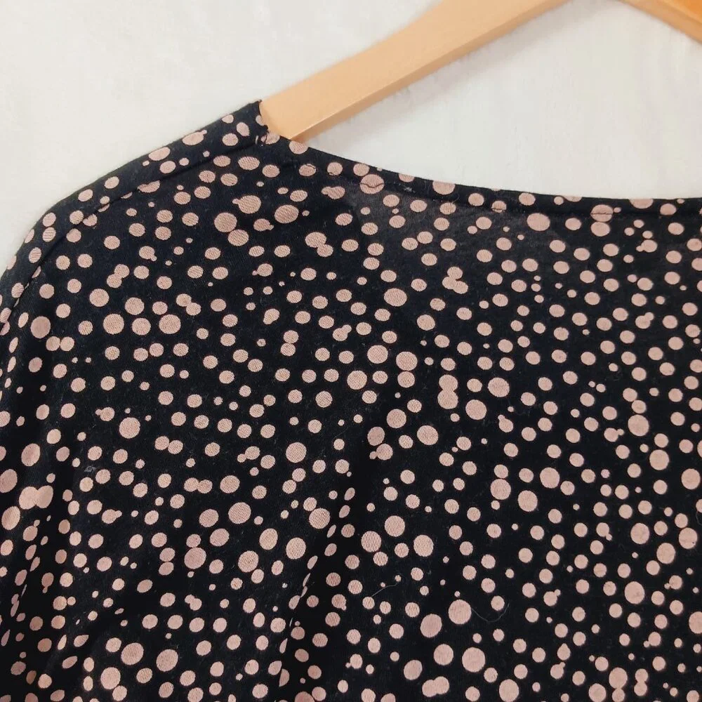Boden, Women's Top, Size 8, Black with Soft Pink Dots, Lyocell and Wool Blend - Picture 8 of 16